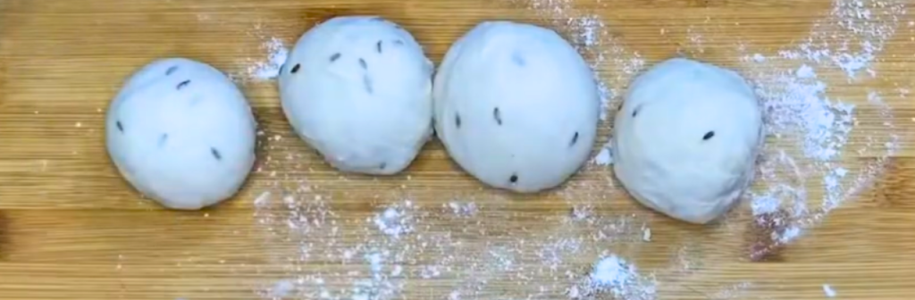 samosa dough shaped into balls