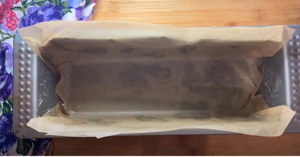 line the pan with parchment paper